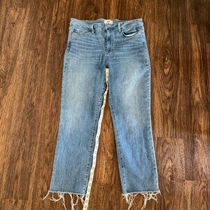 Paige Hoxton Slim Fit Cropped Raw Hem Jeans - Size 32